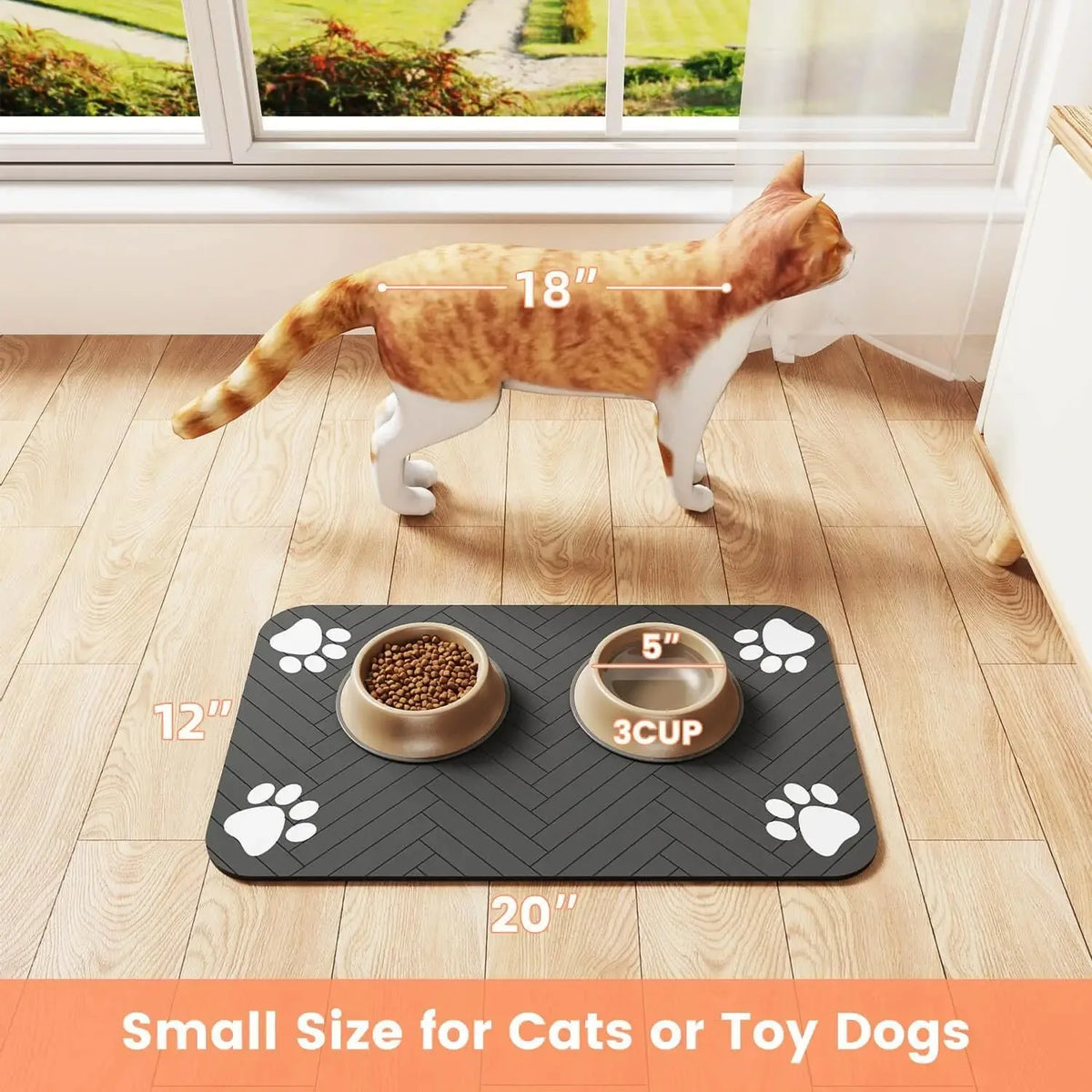 Tapis de Gamelle pour Chien & Chat – Absorbant, Antidérapant & Facile à Nettoyer