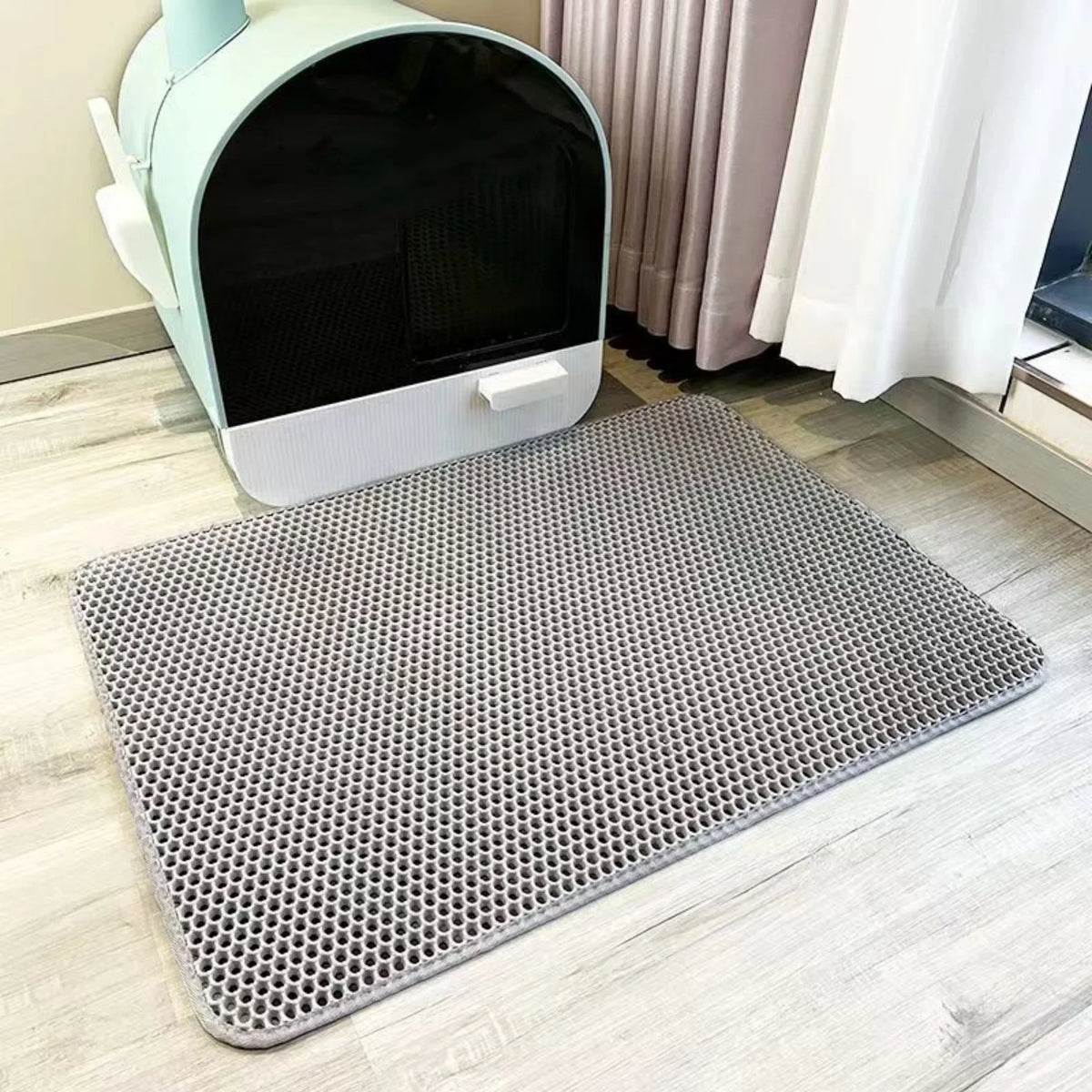 Tapis Litière Chat XXL – Anti-Grains, Imperméable, Antidérapant & Lavable