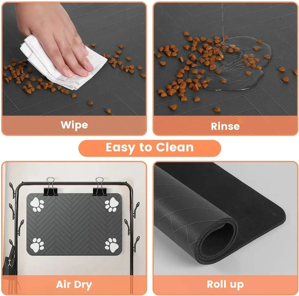 Tapis de Gamelle pour Chien & Chat – Absorbant, Antidérapant & Facile à Nettoyer