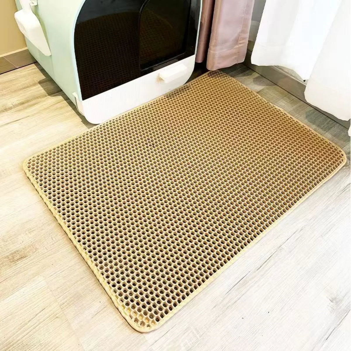Tapis Litière Chat XXL – Anti-Grains, Imperméable, Antidérapant & Lavable