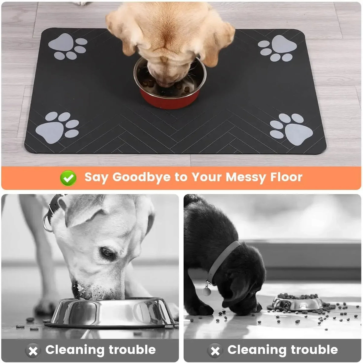 Tapis de Gamelle pour Chien & Chat – Absorbant, Antidérapant & Facile à Nettoyer