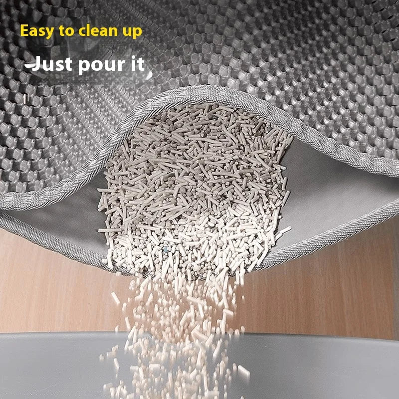 Tapis Litière Chat XXL – Anti-Grains, Imperméable, Antidérapant & Lavable
